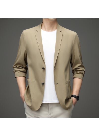 Buy Mens 2023 Summer Slim Fit BlazerKhaki Khaki in Saudi Arabia