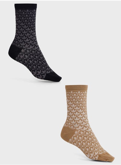 Buy 2 Pack Monogram Crew Socks in Saudi Arabia