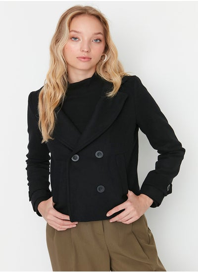 Buy Black Fitted Woolen Cachet Coat TWOAW21KB0013 in Egypt