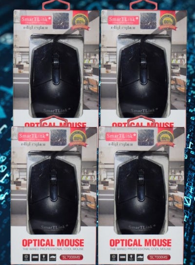 Buy 4 Pieces SmarTLink Optical Mice The Wired Professional Cool Mouse SL7006MS in Saudi Arabia