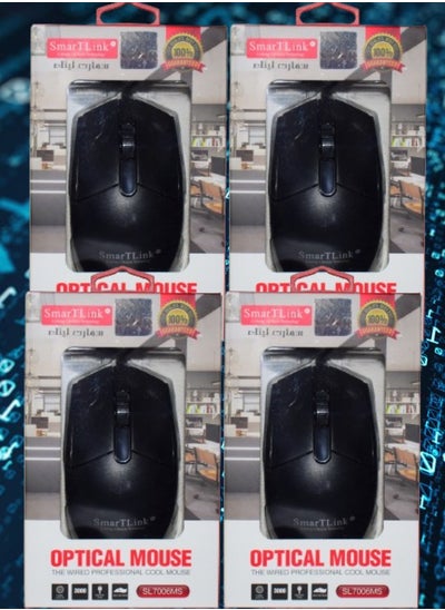 اشتري 4 Pieces SmarTLink Optical Mice The Wired Professional Cool Mouse SL7006MS في السعودية