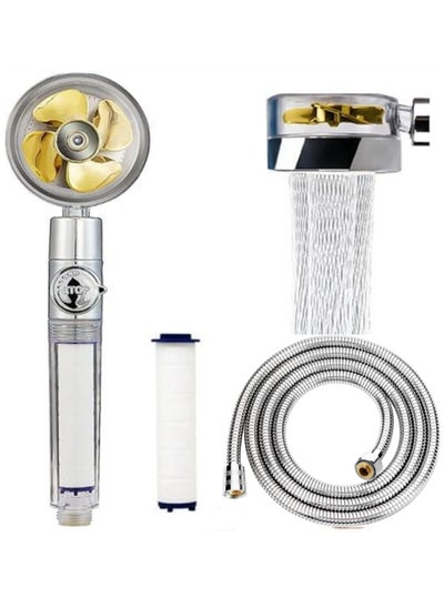 اشتري High Pressure Shower Head with Filter and Hose , Handheld Shower Head with ON/Off Switch and 360° Rotating في الامارات