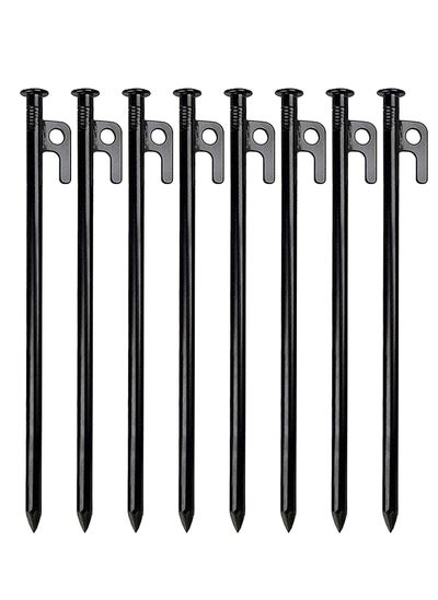 Buy Tent Stakes, 8 Pack High Strength Steel Tent Stakes Heavy Duty, 30 CM Long Anchoring Tent Pegs, Unbreakable and Inflexible Camping Stakes for Outdoor and Gardening in Saudi Arabia