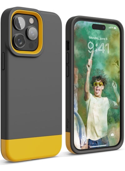 اشتري Glide for iPhone 14 Pro Max Case Cover - Dark Grey Yellow في الامارات