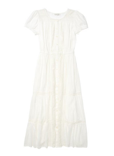 Buy AE Embroidered Short-Sleeve Midi Dress in UAE