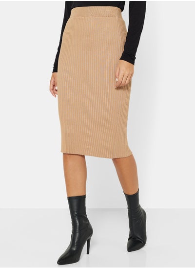 اشتري Ribbed Bodycon Midi Skirt في السعودية