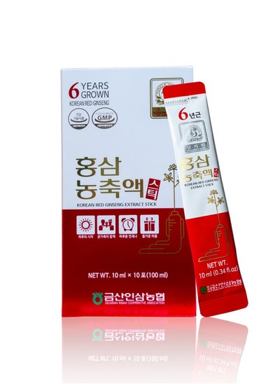 اشتري 10 Pieces Korean Red Ginseng Extract, GMP - Guard Ultra Concentrate Stick 6-Years-Old Healthy Functional Food - 10ml في الامارات