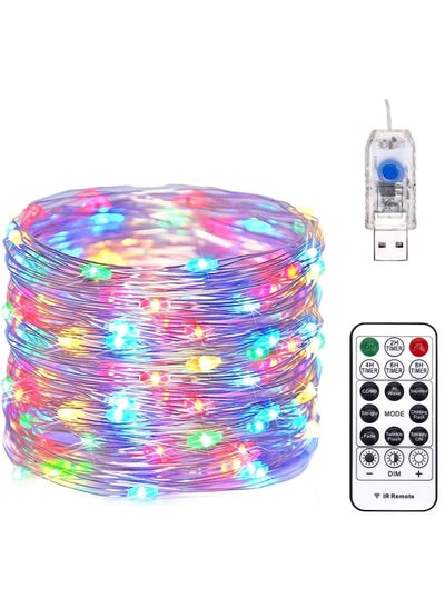 اشتري Tycom LED Copper Wire String Lights with Remote Control - Outdoor Festival Decoration Lantern - USB Plug in Copper Wired Lights for Decoration,30 Meter Long 300 Lights Mix Colour. في الامارات