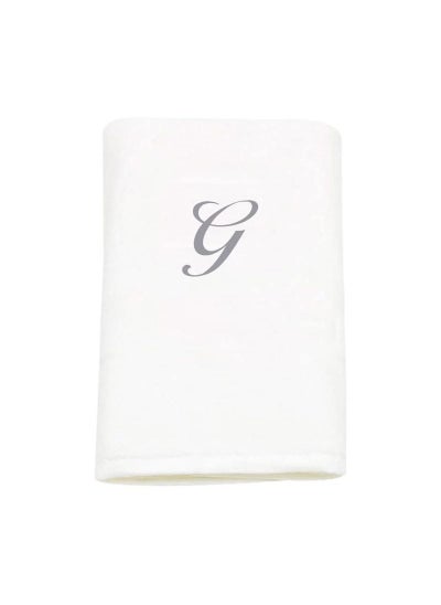 Buy BYFT Monogrammed Cotton Bath Towel Embroidered Letter G in Saudi Arabia