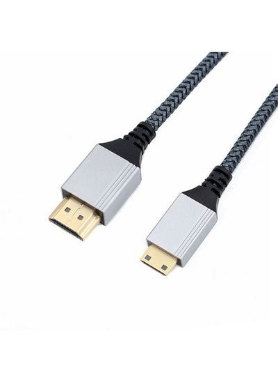 Buy HDTV to Mini HDTV 4K UHD Video Transmission Braided Cable, Length:3m(Grey) in Saudi Arabia