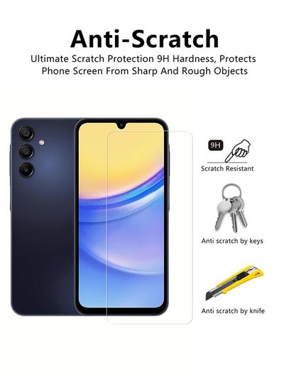 Buy Samsung A15 Tempered Film Galaxy A15 HD Glass Protective Film Mobile Phone Tempered Film Strong Explosion-proof Protection Anti-fingerprint Mobile Phone Film in Saudi Arabia