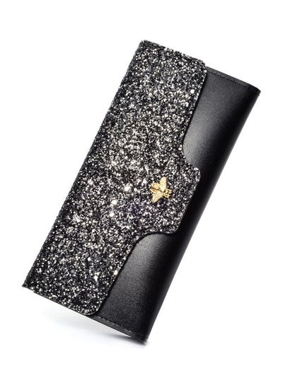 Buy Sequin Trifold Wallet Black in UAE