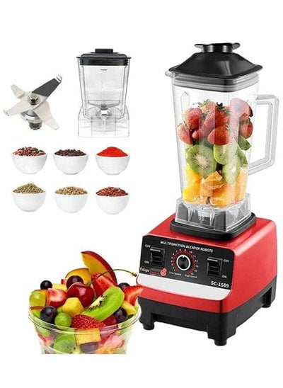 اشتري Juicer Blender 2 in 1 High Speed 4500W with 6 Titanium Stainless Steel Blades Perfect for Smoothies Frozen Desserts Hot Soups and Nut Grinding في الامارات