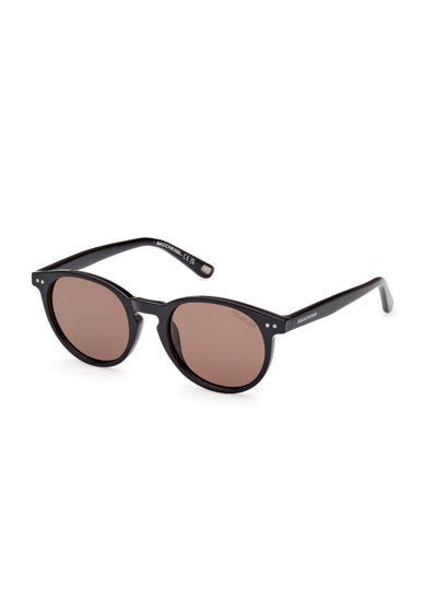 Buy Men's Polarized Round Shape Plastic Sunglasses SE627501H48 - Lens Size: 48 Mm - Shiny Black in Saudi Arabia