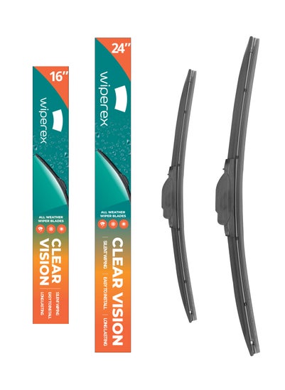 Buy WiperEx Wiper Blades for Lexus LS430 2002 2003 2004 2005 24" + 16" All Weather, Uniform Wiping, Premium Rubber, Perfect Fit, Silent, Reduced Wind Lift, No Marks (Set of 2) in UAE