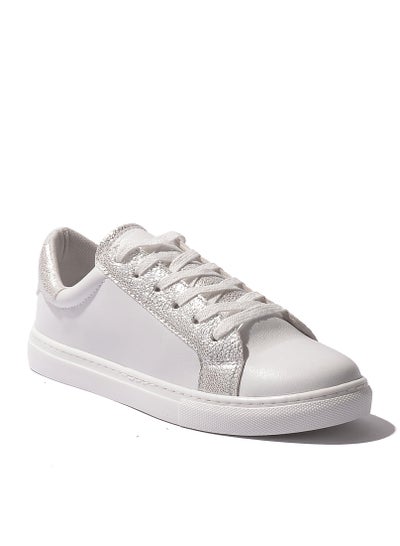 Buy Silver white flat sneakers SN-2 in Egypt