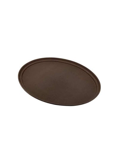 Buy Non Slip Plastic Slip Tray Oval Brown 60x73 cm in UAE