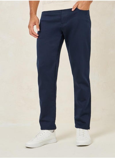 Buy 5-Pocket Knitted Twill Stretch Cotton Chinos in Saudi Arabia