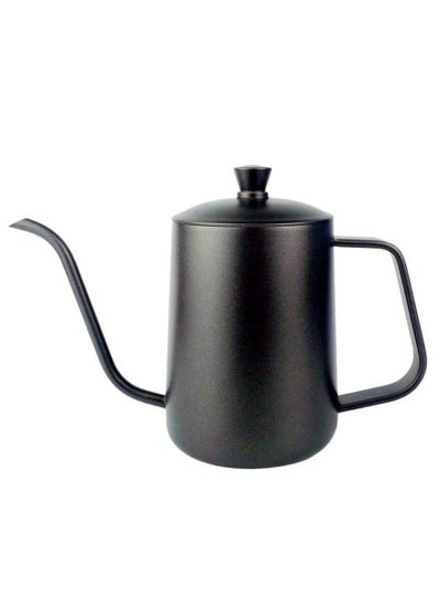 Buy Drip V60 Pour Over Kettle Goose neck Long Narrow Spout With Lid Coffee Tea Hand Drip Gooseneck Tea Pot 600Ml Black in Saudi Arabia