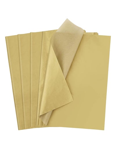 Buy 25 Sheets Golden Gift Wrapping Tissue Paper 50X75cm for DIY Crafts,Bags, Holidays, Birthdays in UAE