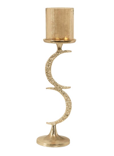 اشتري Yasht Candle Holder, Gold - 10x42 cm في الامارات