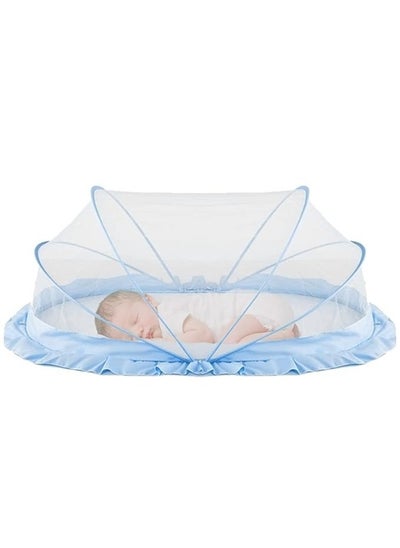 Buy Foldable baby mosquito net for safe and easy use ensures safe sleep for your baby - Blue in Egypt