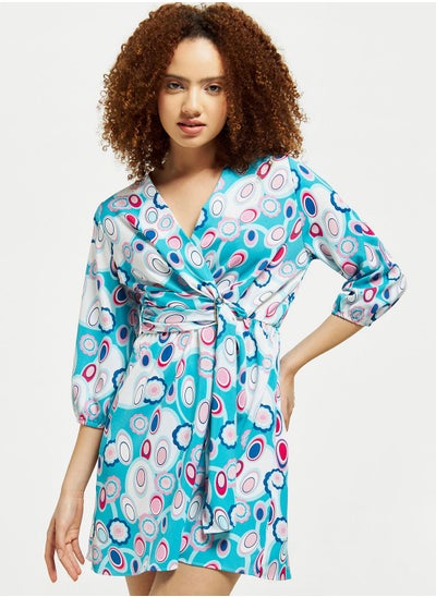 Buy Surplice Neck Printed Dress in UAE