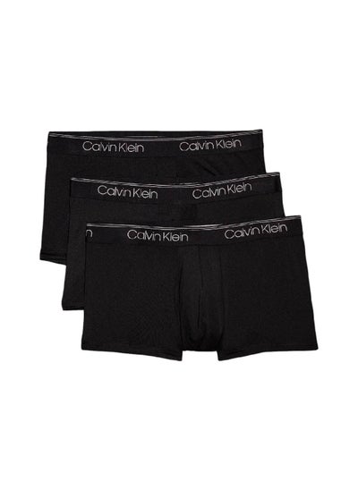 Buy Men's 3 Pack Low Rise Trunks - Polyester, Black in Saudi Arabia