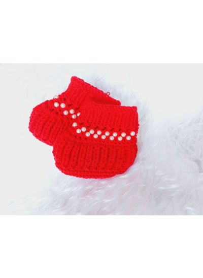 اشتري Handmade Knit Baby Booties Hand Knitted Baby Booties Unisex Booties Newborn Booties  Baby girl Baby Boy في الامارات