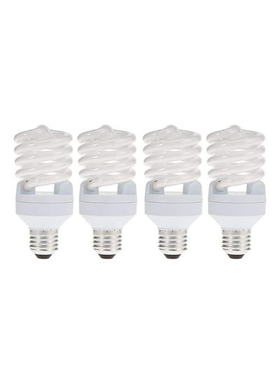 اشتري 4-Piece E27 Duluxstar Mini Twist Compact 23W Screw Base Day Light 6500K Fluorescent Bulb في الامارات