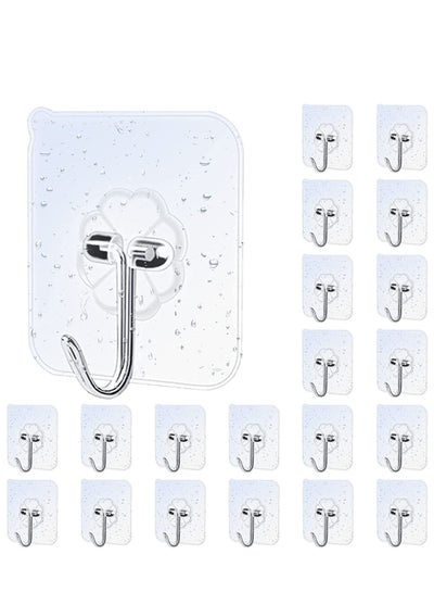 20 Pieces Waterproof Oilproof Heavy Duty Self Adhesive Sticker Hooks  Transparent Wall Hook price in Saudi Arabia, Noon Saudi Arabia