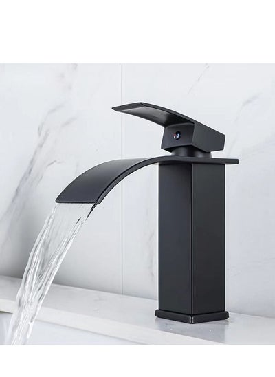 Buy Bathroom Basin Faucet Waterfall Deck Mounted Cold and Hot Water Mixer Basin Faucet Bathroom Sink Deck Faucet in UAE