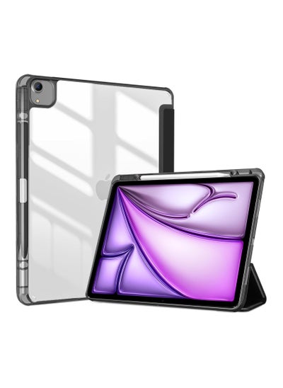 Buy iPad Air 13 2024 M2 & iPad Pro 12.9 6th/5th/4th/3rd Case, 2024 iPad Air 13 Case, 13 iPad Air 2024 Case with Acrylic clear Transparent Back, Shockproof TPU Edge, Pencil Holder Cover Black in UAE