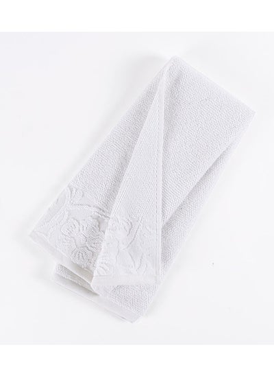 اشتري Flower Hand Towel, White - 480 GSM, 80x50 cm في الامارات