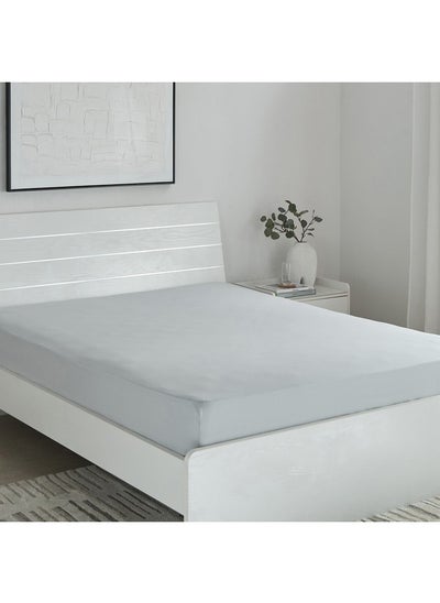 Buy Essential Cotton Double Fitted Sheet 140 x 200 x 36 cm in Saudi Arabia