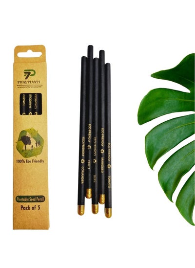 Buy Piyas Planet Ecofriendly Premium Plantable Pencils Pack of 5 in UAE