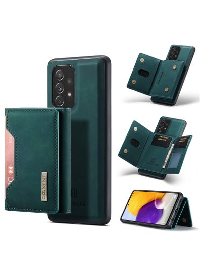 Buy CaseMe Wallet Case for Samsung Galaxy A72 DGMING Premium Leather Phone Case Back Cover Magnetic Detachable with Trifold Wallet Card Holder Pocket - Green in Egypt