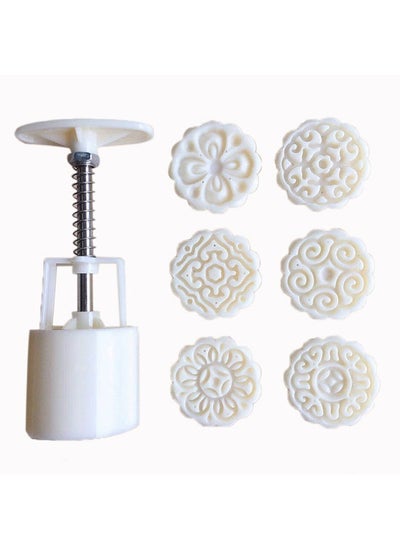 Buy Hand Pressed DIY Mooncake Mold Set White 14×5×5CM in Saudi Arabia