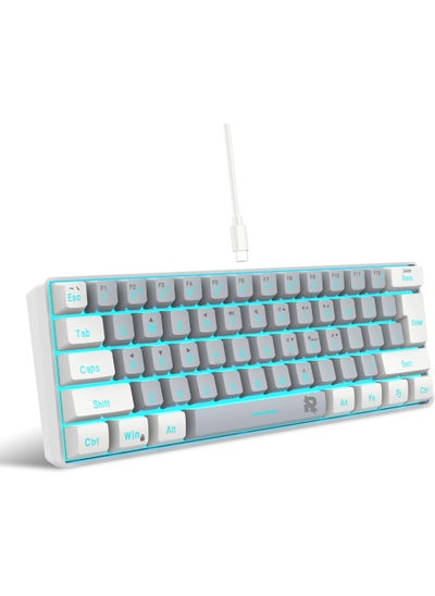 Buy Rock Pow 60% Wired Gaming Keyboard RGB Backlit Mini Keyboard Waterproof Small Ultra-Compact 61 Keys Keyboard for PC/Mac Gamer Typist Travel Easy to Carry on Business Trip in UAE