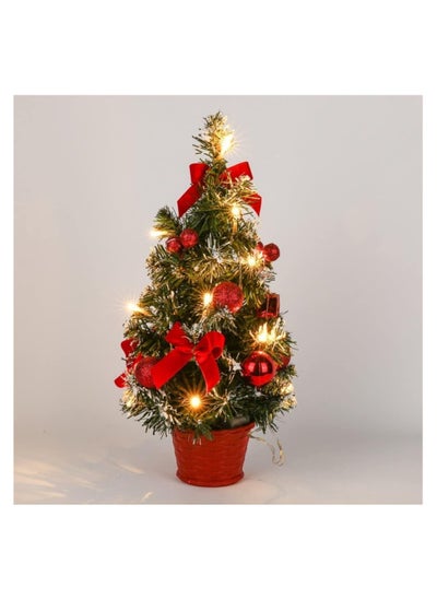 Buy Mini Christmas Tree with Lights and Pinecones, Mini Desktop Decoration Tree for Home Office Shopping Bar Red （Excluding the light string） in UAE