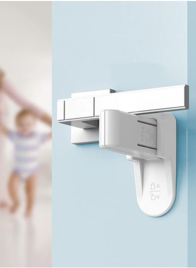 اشتري Childproof Door Lever Lock SYOSI 4 Pack Baby Safety Door Lever Locks for Toddlers Child Safety Locks for Doors Prevent Toddlers from Opening Doors No Tools Need or Drill في الامارات