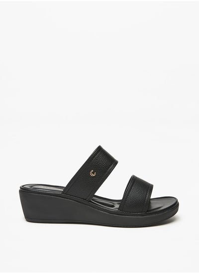 اشتري Women's Textured Slip-On Flatform Heeled Sandals في الامارات