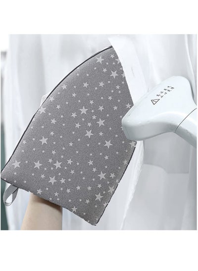 اشتري Garment Steamer Ironing Glove, Waterproof Heat Resistant Anti Steam Mitt with Finger Loop, Complete Care Protective Garment Steaming Mitt Accessories for Clothes (Grey stars) في السعودية