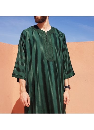 اشتري Hot Model Men's Embroidered Youth Long Robe Men في السعودية