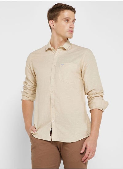 Buy Self Design Classic Slim Fit Opaque Casual Shirt in Saudi Arabia