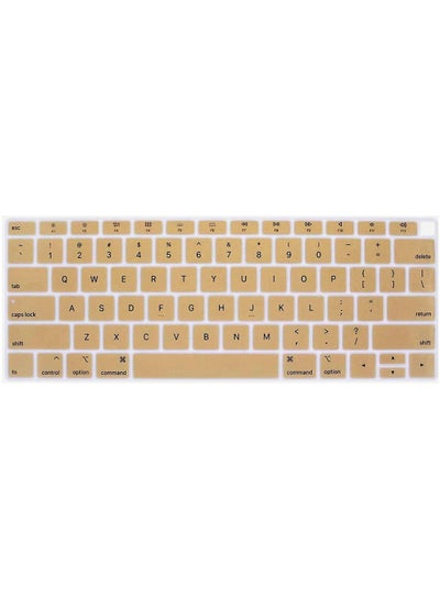Buy US Layout English Keyboard Cover for MacBook New Air 13 Inch with Retina Display and Touch ID Model A1932 Release 2018/2019 Gold in UAE