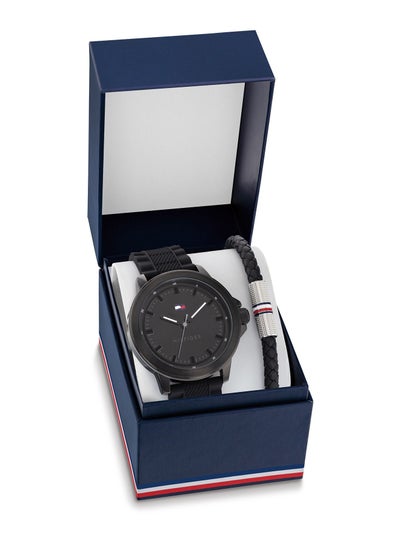 Buy Men's Silicone Analog Wrist Watch Gift Set - 2770151 in Saudi Arabia