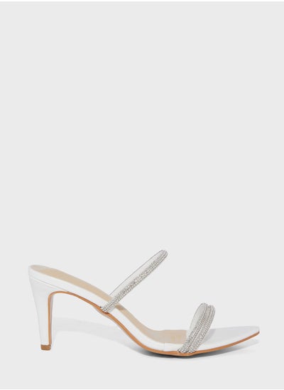 Buy Pointed Toe Sandal With Diamante Trim in Saudi Arabia