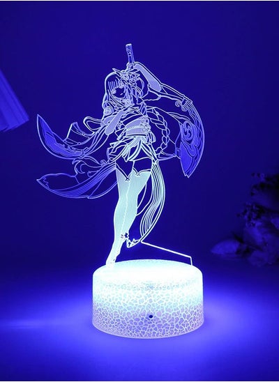 اشتري 3D Night Light 3D Light Game Lamp Illusion Light Nightlight Genshin Impact Figure LED Game Decoration Lights for Decor Atmosphere Bedside Genshin Touch Sensor Lighting Kuki Shinobu في الامارات