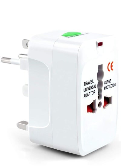 اشتري Universal Travel Adapter with USB Ports – International All-in-One Travel Charger (White) في الامارات